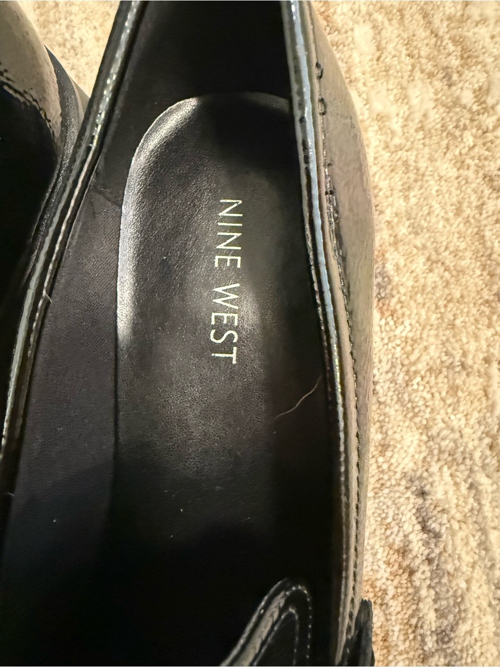 Nine West Black Patent Chain-Trim Loafers - Picture 5 of 8
